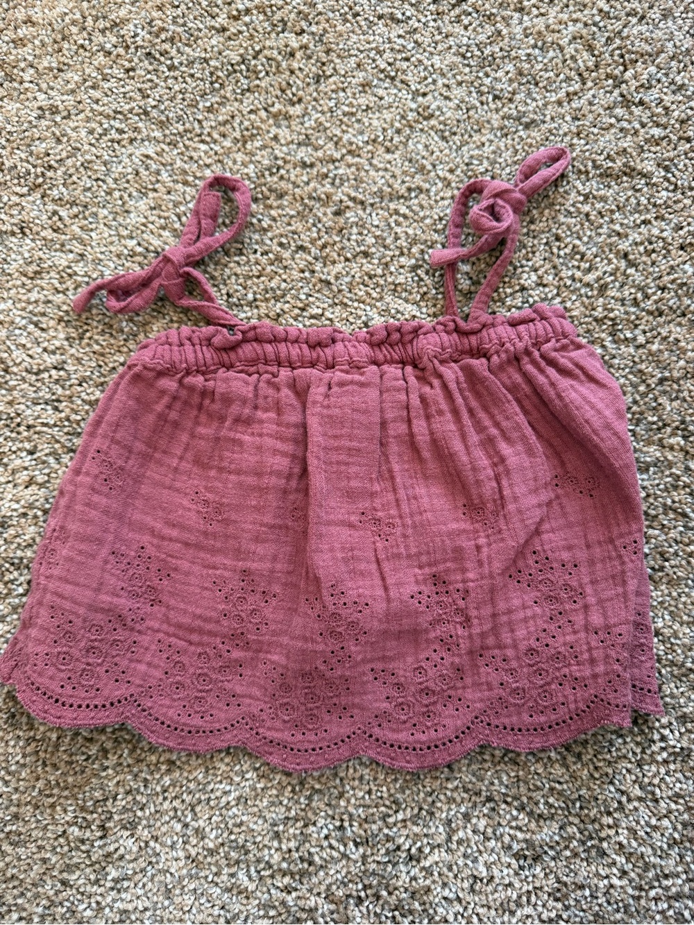 JAMIE KAY Mauve Gauze Eyelet Tank